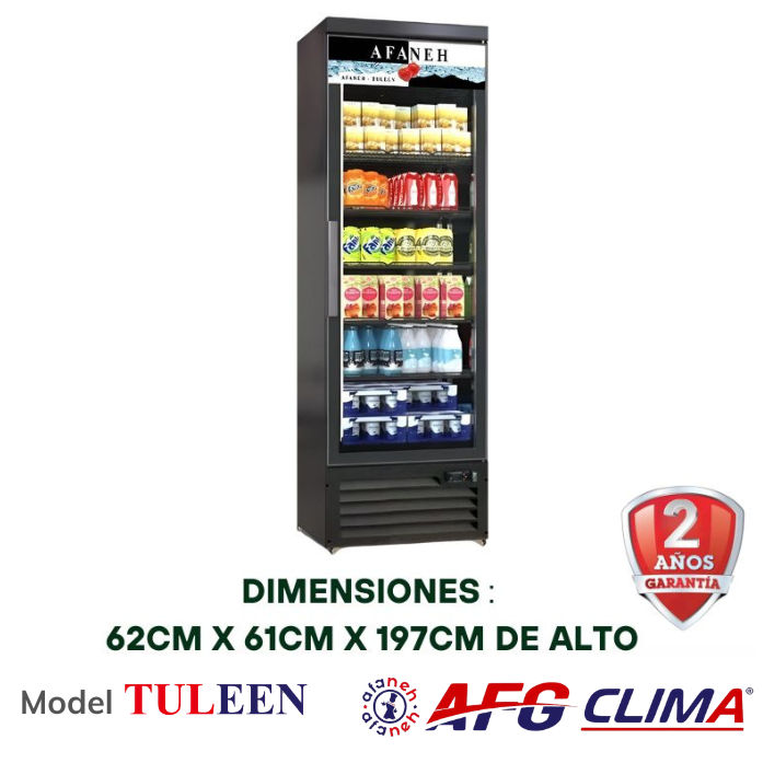 Refrigerador comercial de 1 puerta de vidrio para comercializador, refrigerador vertical con luz LED