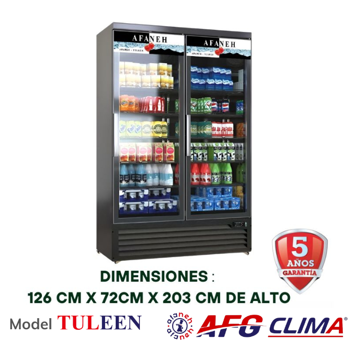Refrigerador comercial de 2 puerta de vidrio para comercializador, refrigerador vertical con luz LED