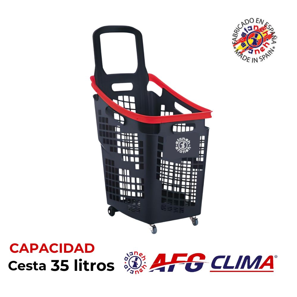 Cesta de compra 35 litros con ruedas