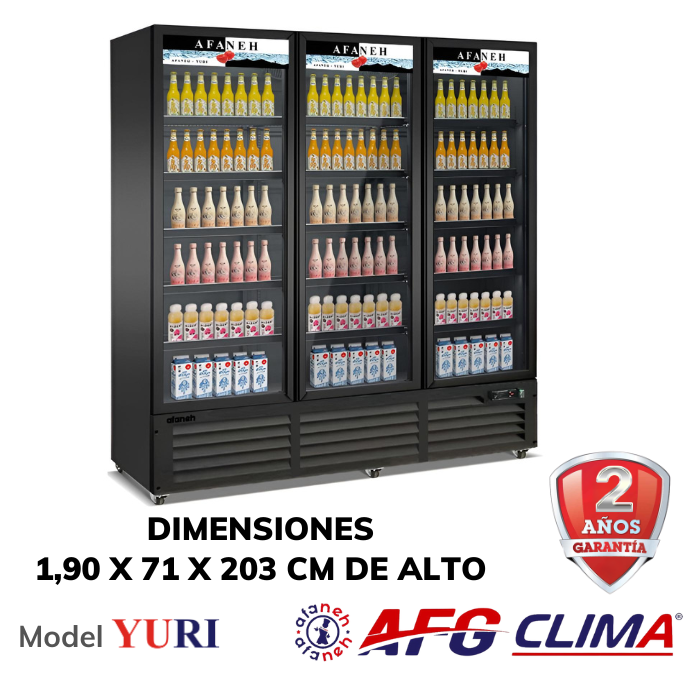 Refrigerador comercial de 3 puertas de vidrio refrigerador vertical (YURI)