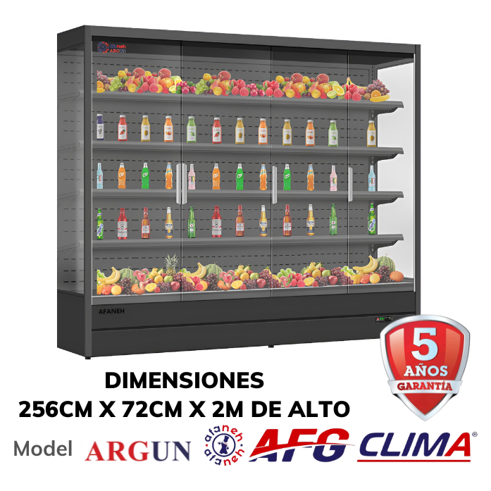 Refrigerador comercial de 4 puertas de vidrio para comercializador, refrigerador vertical con luz LED (ARGUN)