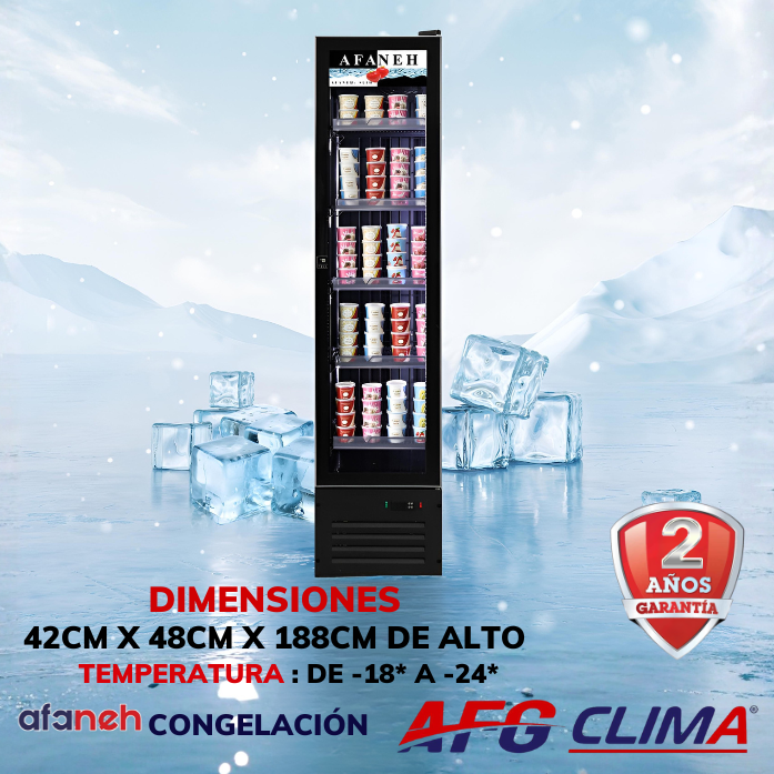 Congelador industrial vertical 1 puerta (42cm)
