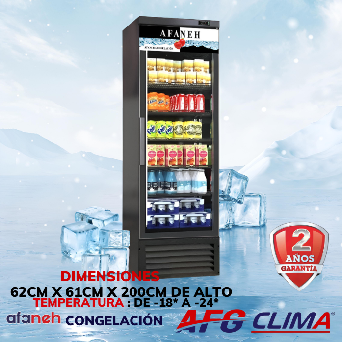 Congelador industrial vertical 1 puerta (62cm)
