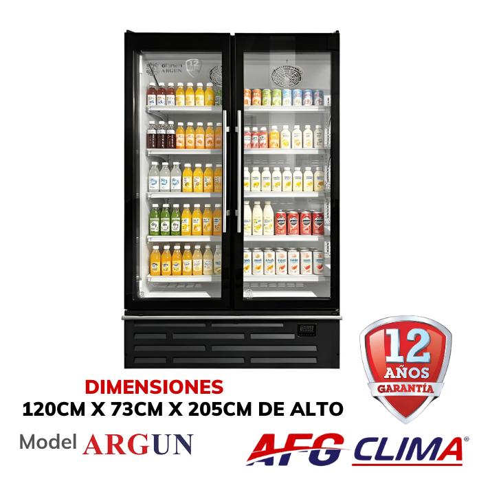 Refrigerador comercial de 2 puertas de vidrio (ARGUN)