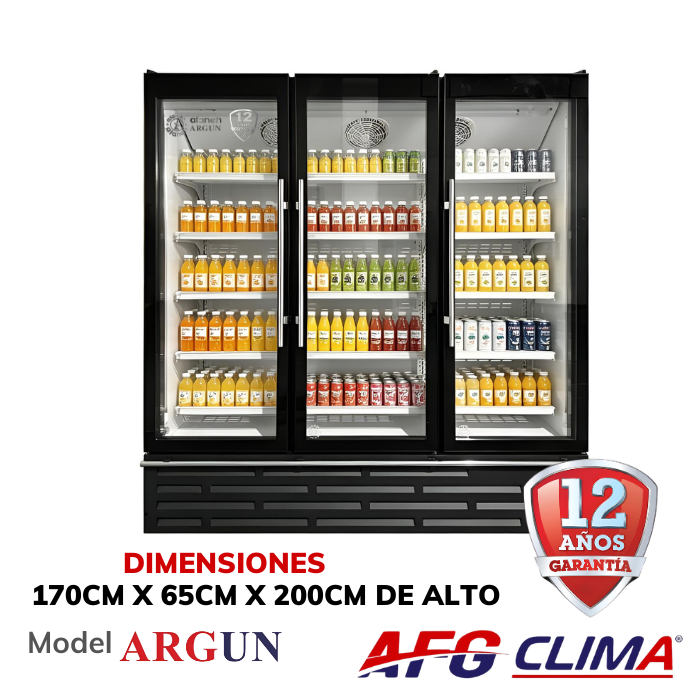 Refrigerador comercial de 3 puertas de vidrio (ARGUN)